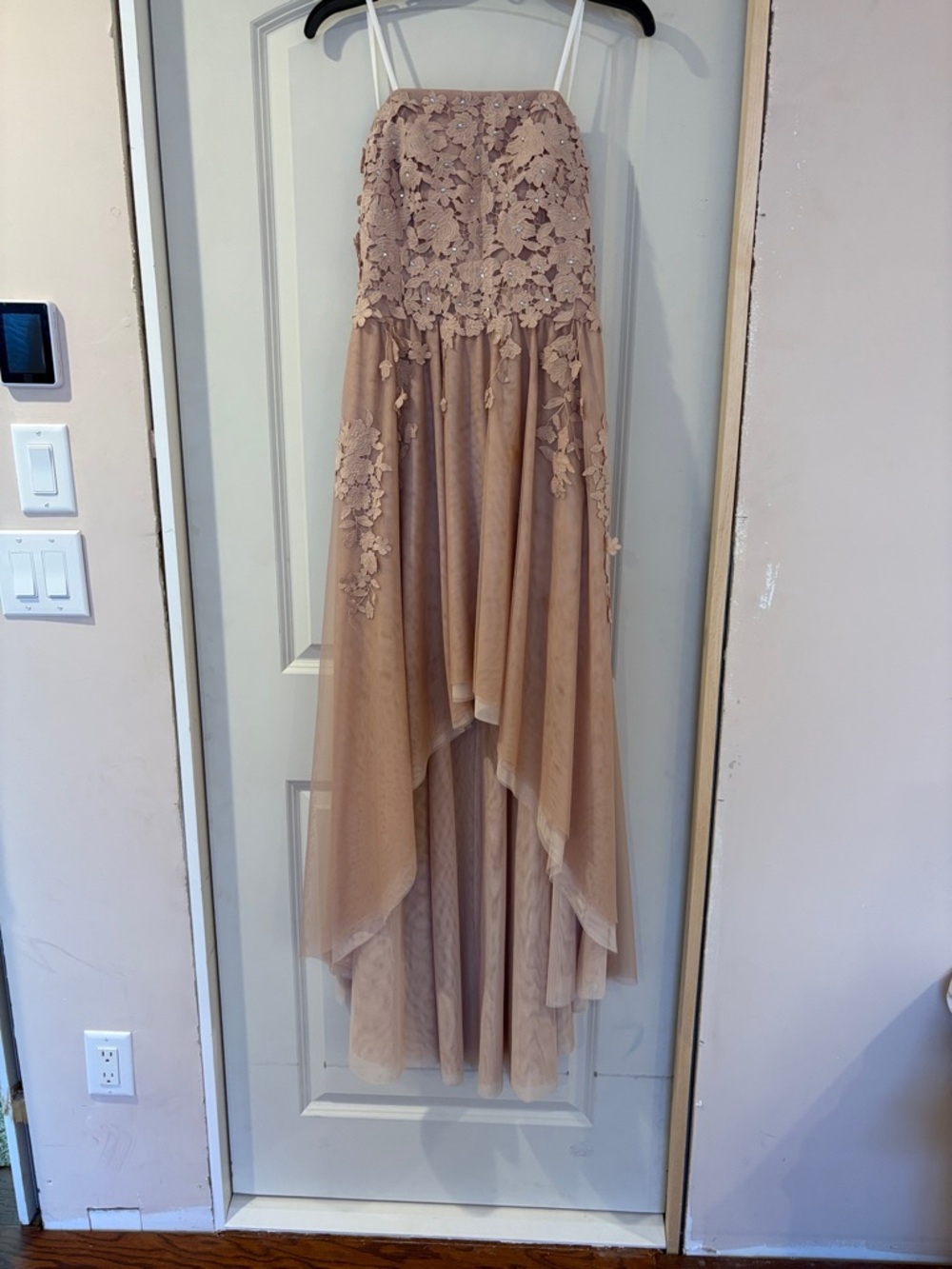 TLC Say Yes To The Prom Blush Pink High-Low Lace Appliqué Dress